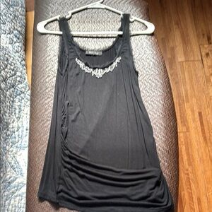 White House, Black market Black Embellished Tank Top small